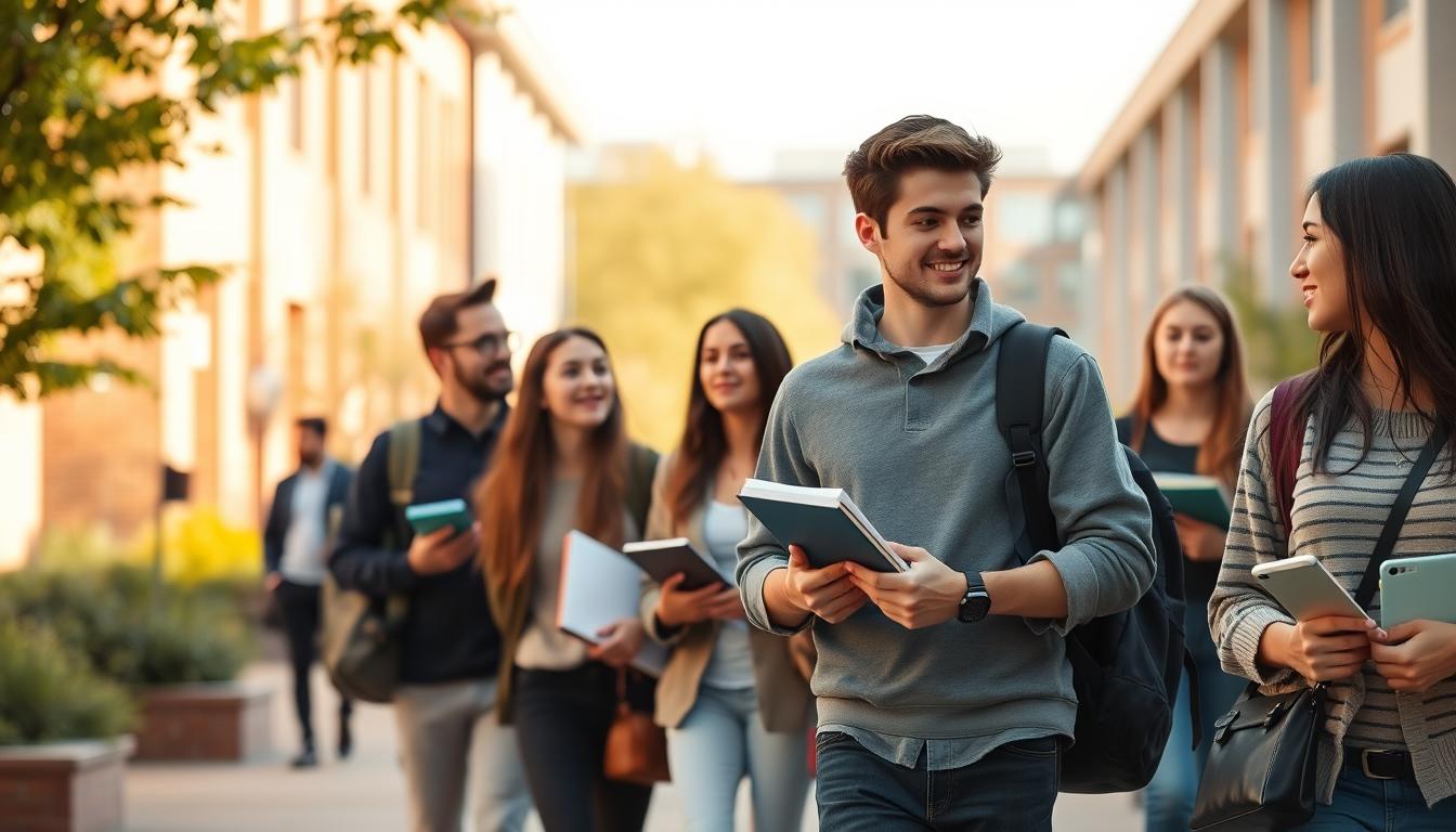 Student preparing for exams with study materials